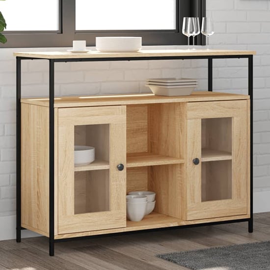 Read more about Ambon wooden sideboard with 2 doors 1 shelf in sonoma oak