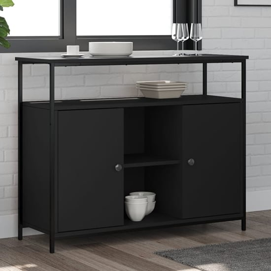 Read more about Ambon wooden sideboard with 2 doors in black