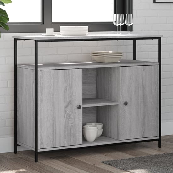 Read more about Ambon wooden sideboard with 2 doors in grey sonoma oak