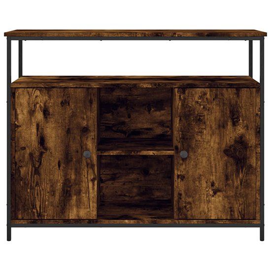 Ambon Wooden Sideboard With 2 Doors In Smoked Oak