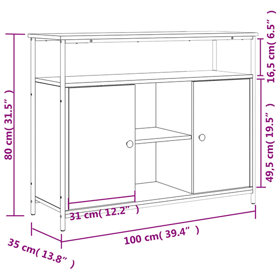 Ambon Wooden Sideboard With 2 Doors In Sonoma Oak