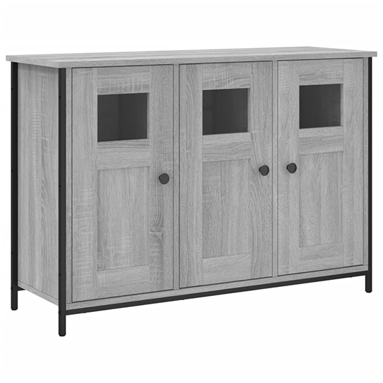 Ambon Wooden Sideboard With 3 Doors In Grey Sonoma Oak