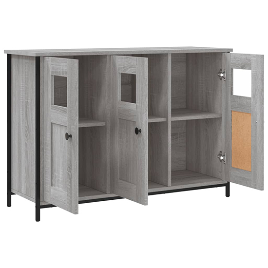 Ambon Wooden Sideboard With 3 Doors In Grey Sonoma Oak
