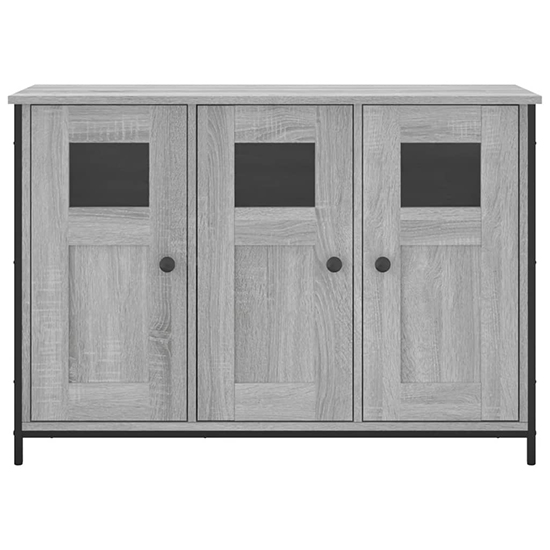 Ambon Wooden Sideboard With 3 Doors In Grey Sonoma Oak