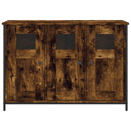 Ambon Wooden Sideboard With 3 Doors In Smoked Oak