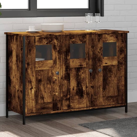 Read more about Ambon wooden sideboard with 3 doors in smoked oak