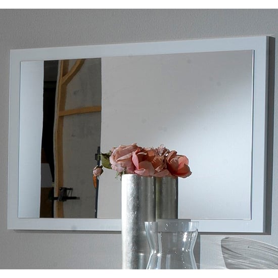Ambra Wall Mirror In White High Gloss Frame