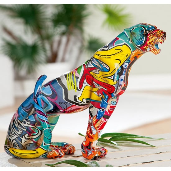 Photo of Ameli leopard pop art poly design sculpture in multicolor