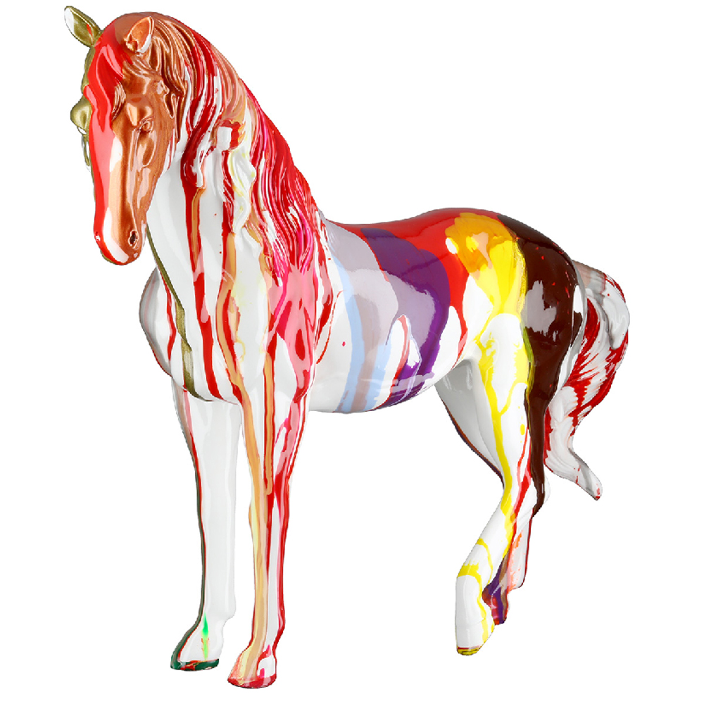 Ameli Synthetic Resin Horse Sculpture In Multicolour