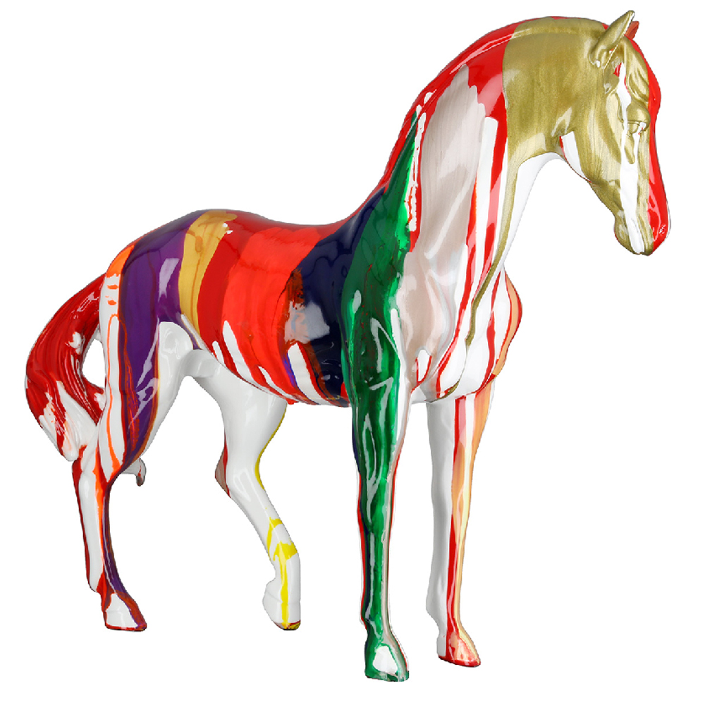 Ameli Synthetic Resin Horse Sculpture In Multicolour