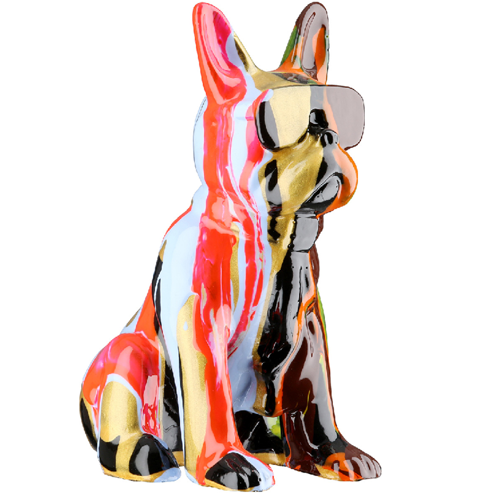 Ameli Synthetic Resin Set Of 2 Bulldog Sculpture In Multicolour