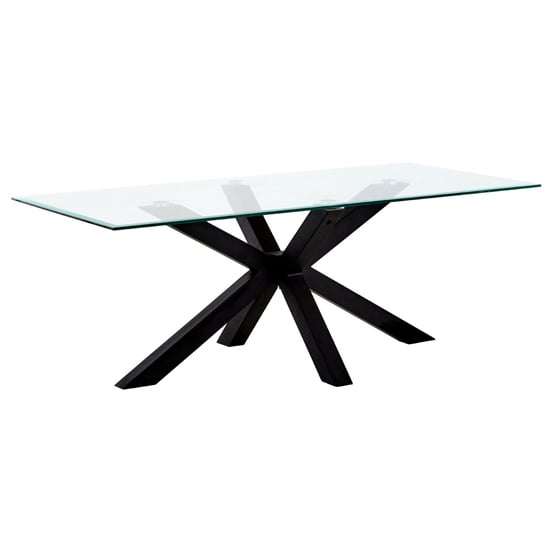 Amelia Clear Glass Coffee Table With Black Metal Legs | Furniture in ...