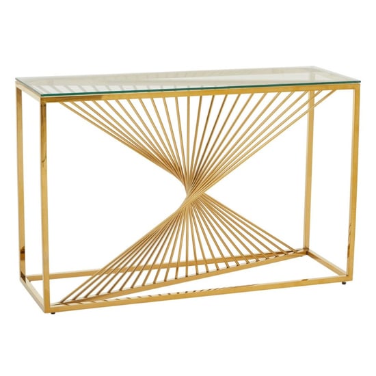 Amelia Clear Glass Console Table With Gold Metal Base_2