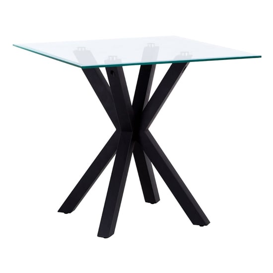 Amelia Clear Glass End Table With Black Metal Legs Furniture in Fashion