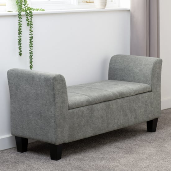 Read more about Alois fabric storage ottoman in dark grey