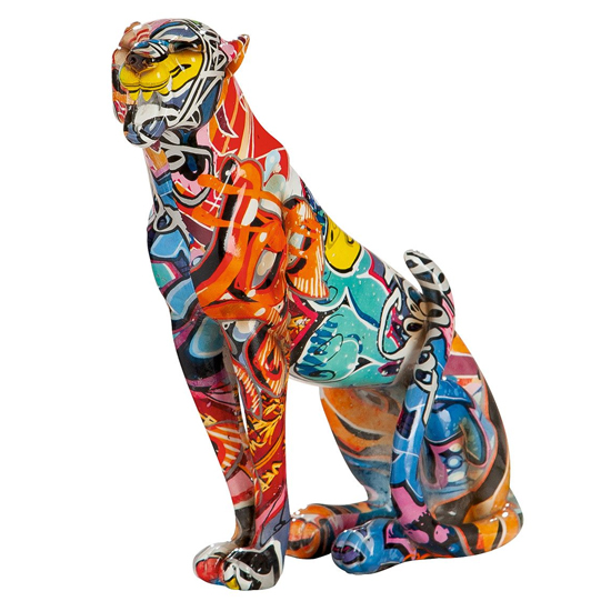 Amelia Leopard Pop Art Poly Design Sculpture In Multicolor