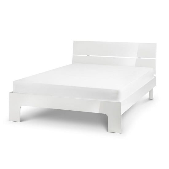 Read more about Magaly contemporary double bed in white high gloss