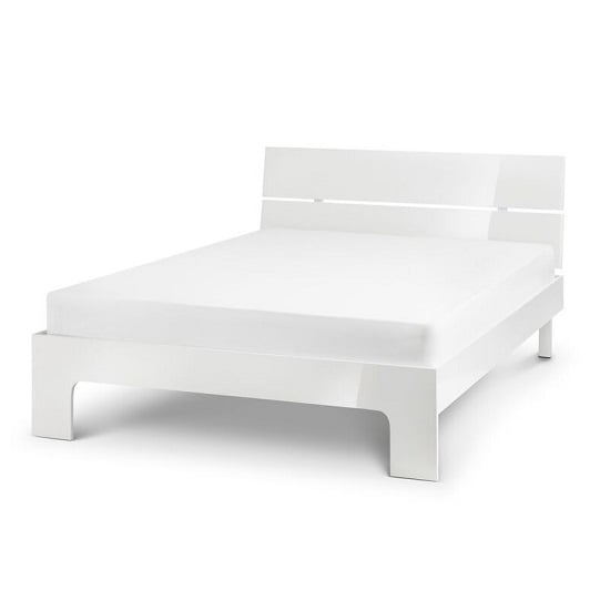 Photo of Magaly contemporary double bed in white high gloss