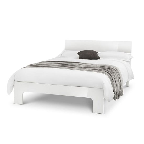 Photo of Magaly contemporary king size bed in white high gloss