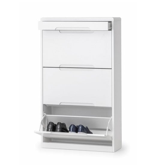 Product photograph of Magaly Modern Shoe Storage Cabinet In White High Gloss from Furniture in Fashion