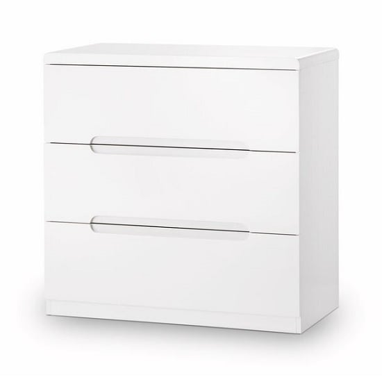Arden Modern Chest Of Drawers Small In White High Gloss