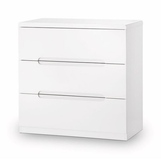 Photo of Magaly modern chest of drawers small in white high gloss