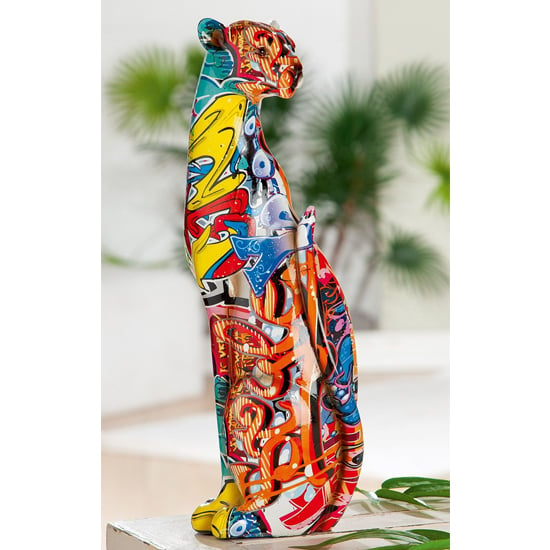 Amelias Leopard Pop Art Poly Design Sculpture In Multicolor