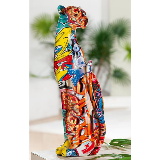 Read more about Amelias leopard pop art poly design sculpture in multicolor