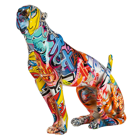 Amelian Leopard Pop Art Poly Design Sculpture In Multicolor