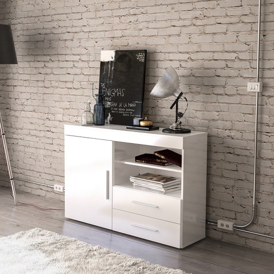 Read more about Amerax wooden sideboard in white high gloss with 1 door