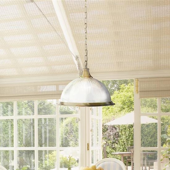 Read more about American 1 light ceiling pendant light in antique brass
