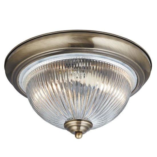 Product photograph of American 2 Lights Ceiling Flush Light In Antique Brass from Furniture in Fashion