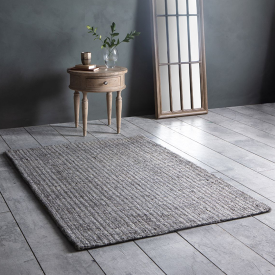 Americus Jute And Polyester Rug In Silver And Grey_1
