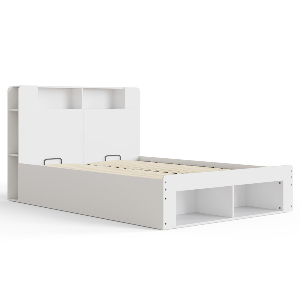 Americus Wooden Ottoman Storage King Size Bed - White