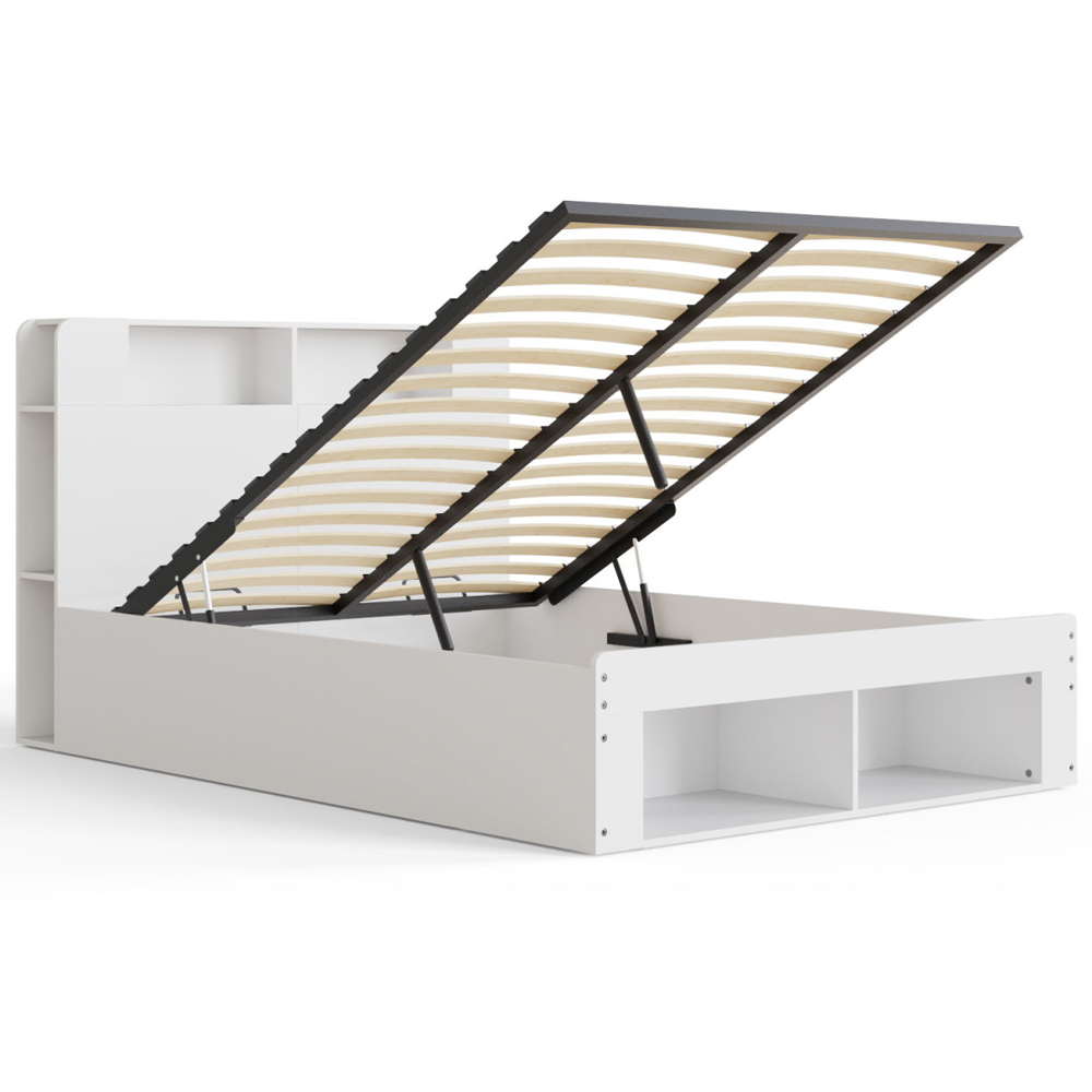 Americus Wooden Ottoman Storage King Size Bed - White