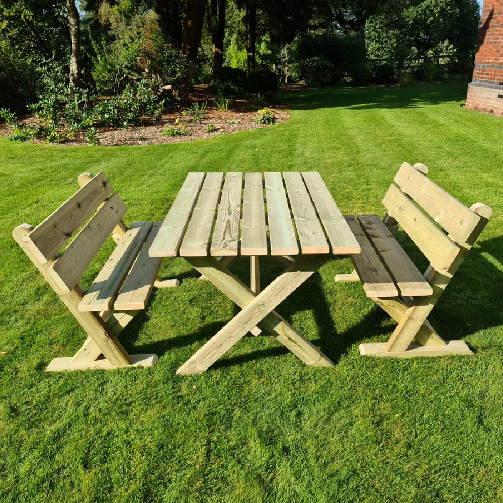 Amersham Wooden Garden 4 Seater Dining Set In Natural