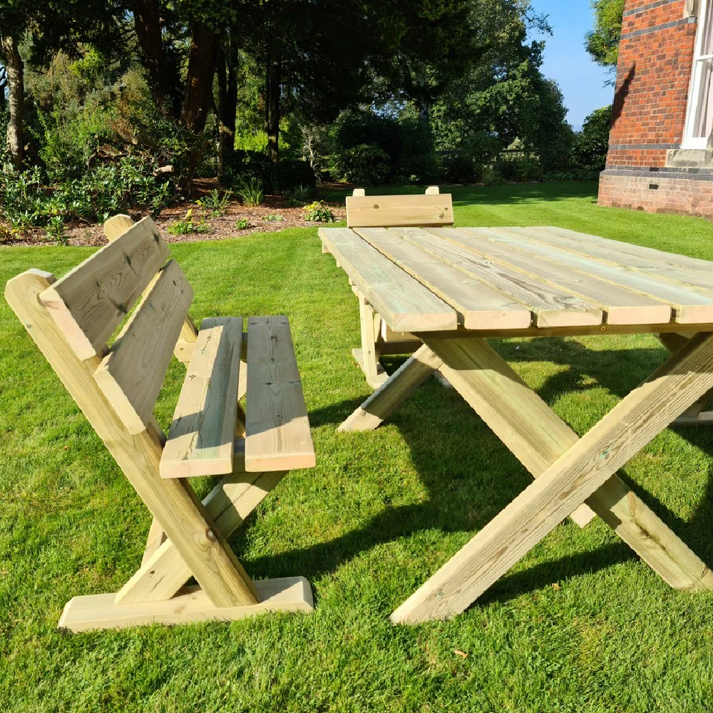 Amersham Wooden Garden 6 Seater Dining Set In Natural