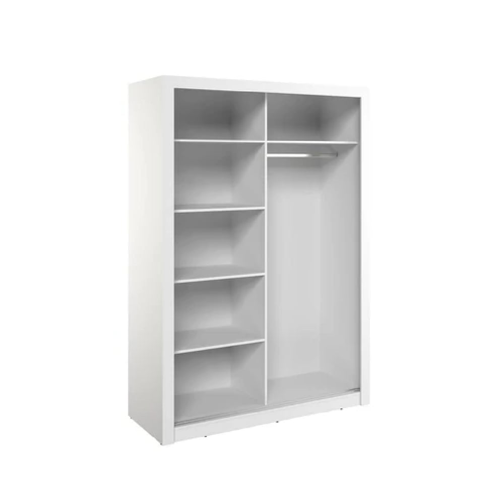 Ames Mirrored Wardrobe With 2 Sliding Doors In White