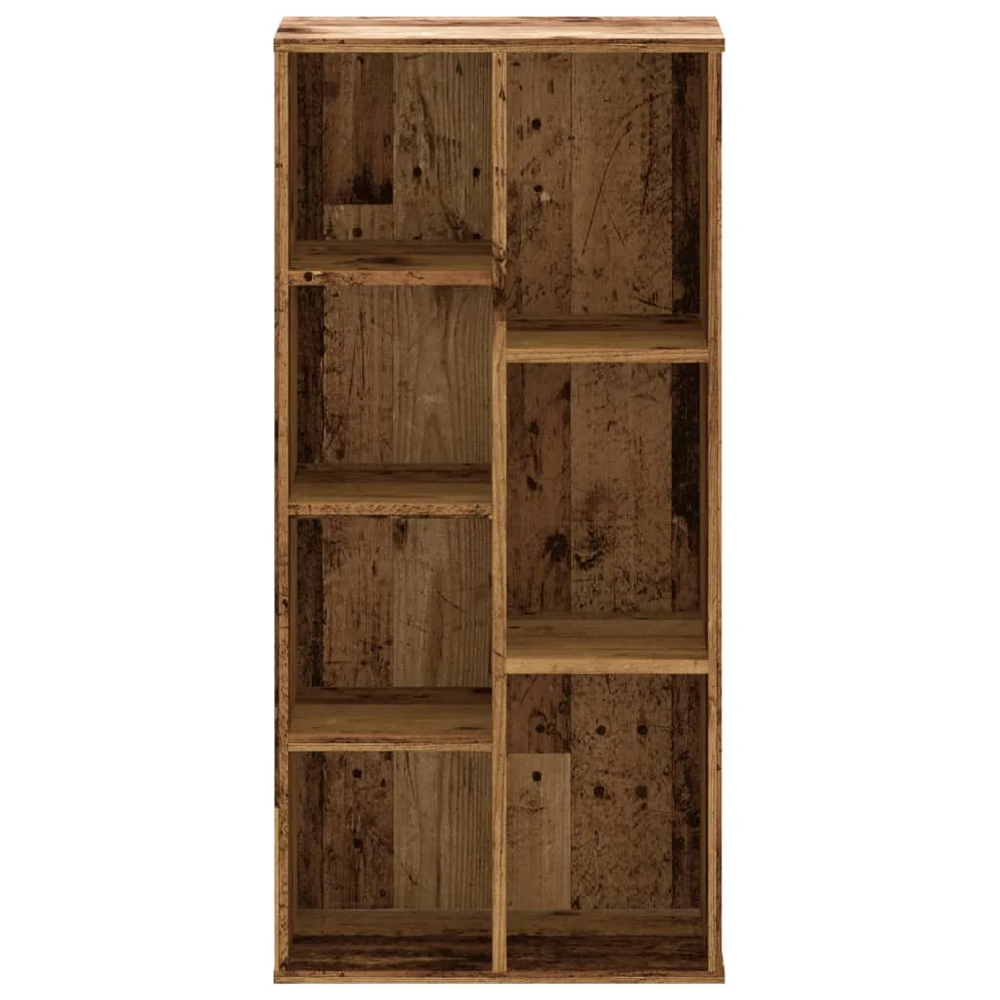 Ames Wooden Bookcase With 7 Compartment In Brown Oak