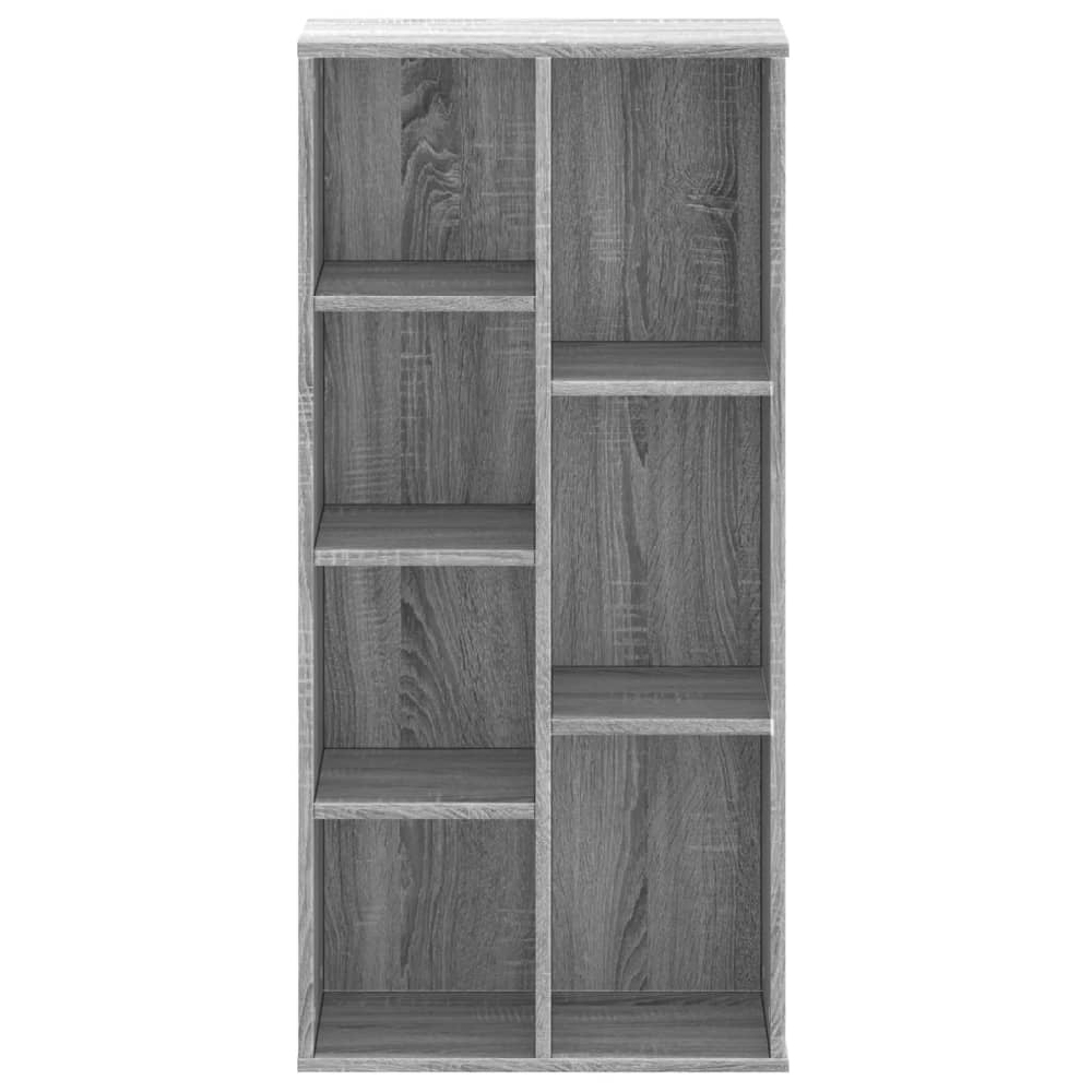 Ames Wooden Bookcase With 7 Compartment In Grey Sonoma