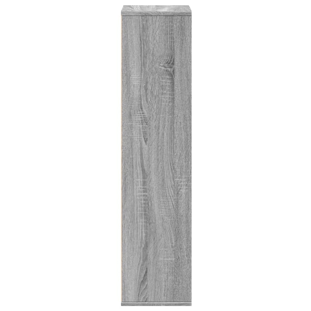 Ames Wooden Bookcase With 7 Compartment In Grey Sonoma