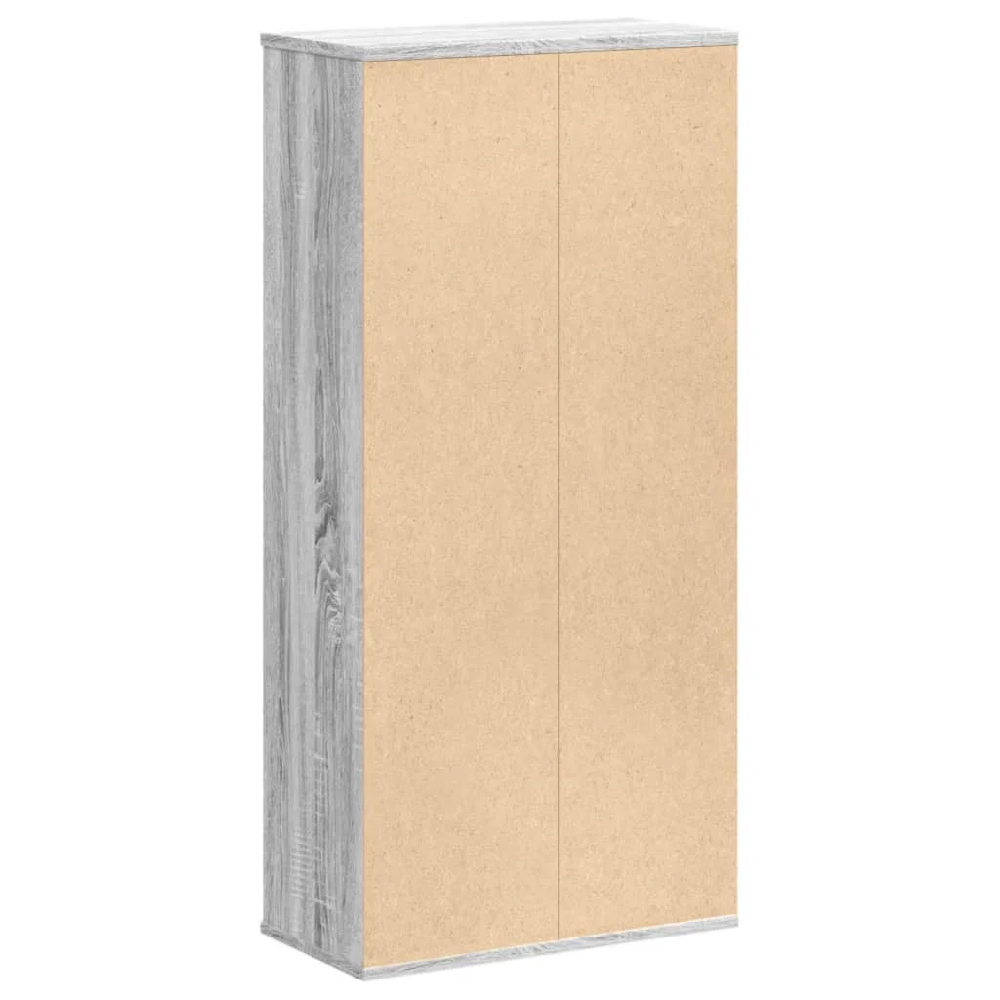 Ames Wooden Bookcase With 7 Compartment In Grey Sonoma