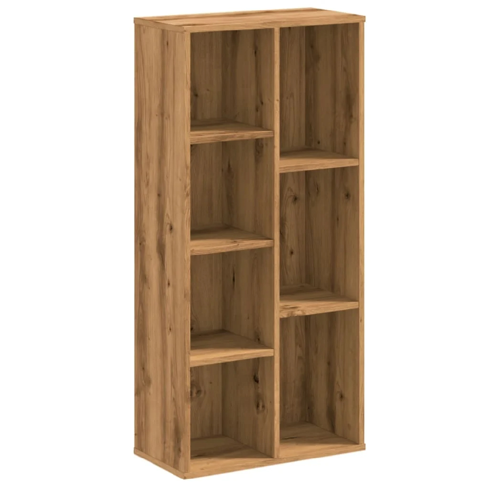 Ames Wooden Bookcase With 7 Compartment In Oak