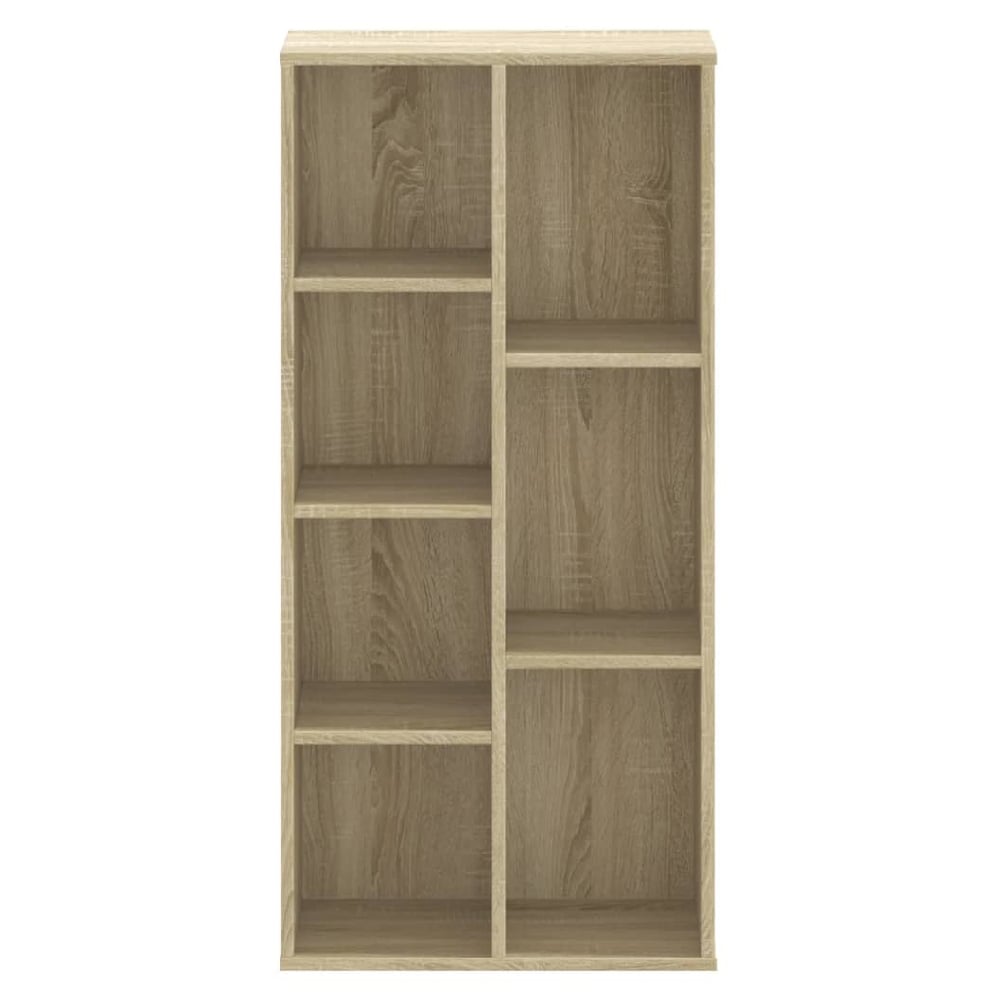 Ames Wooden Bookcase With 7 Compartment In Sonoma Oak