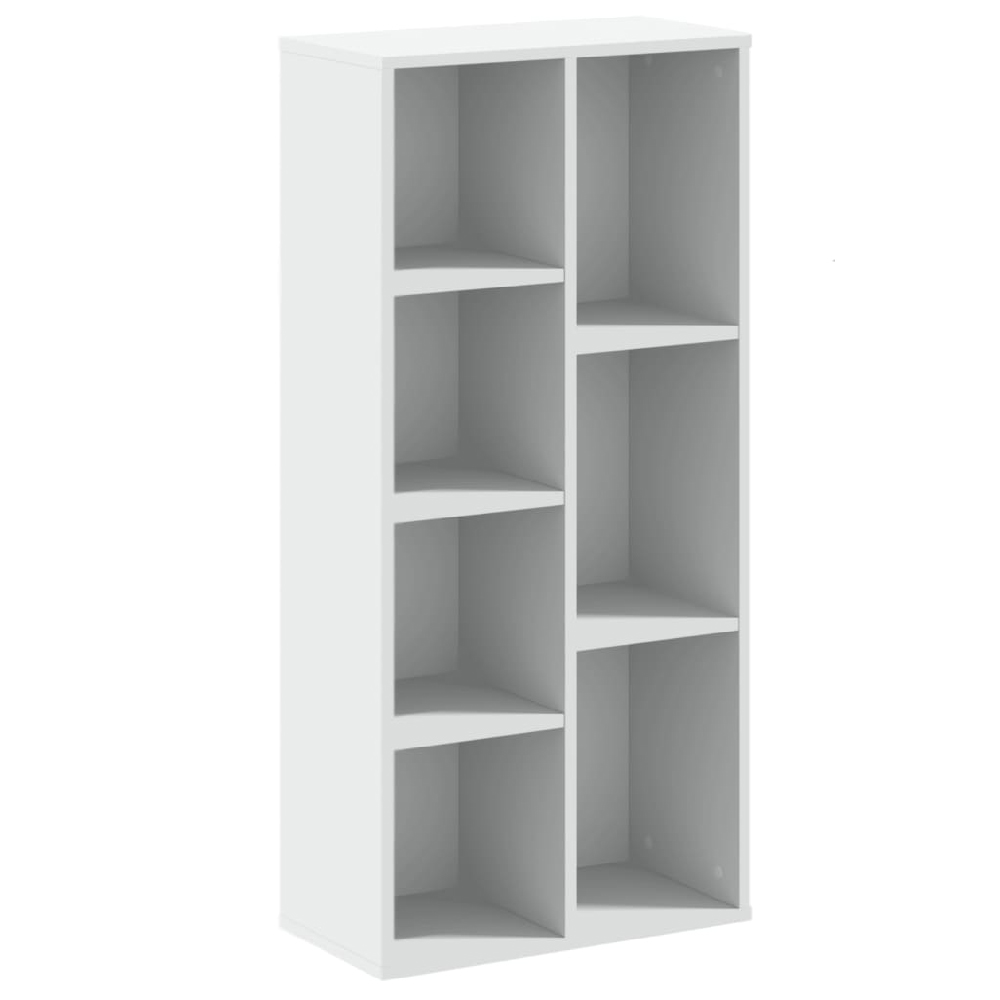 Ames Wooden Bookcase With 7 Compartment In White
