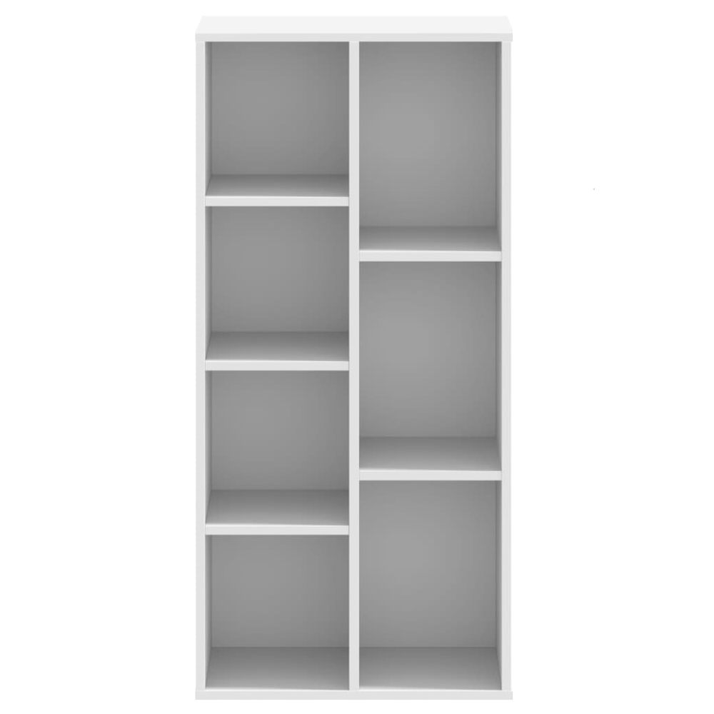 Ames Wooden Bookcase With 7 Compartment In White