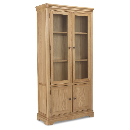 Ametis Contemporary Display Cabinet In Oak With 4 Doors