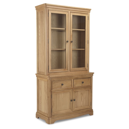 Ametis Wooden Small Display Cabinet In Oak With 4 Doors