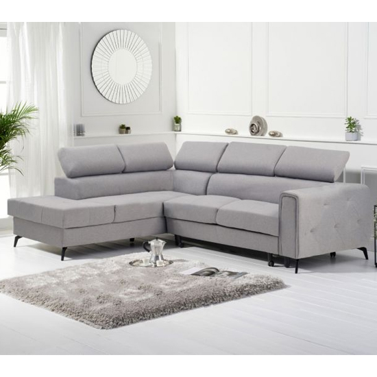 Amherst Linen Fabric Left Hand Facing Corner Sofa Bed In Grey_3