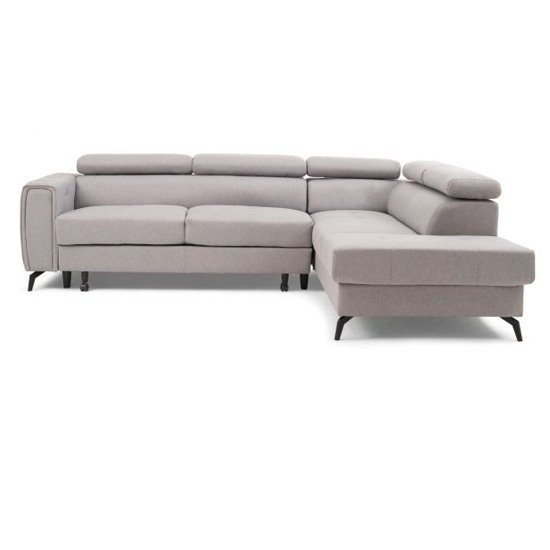 Amherst Linen Fabric Left Hand Facing Corner Sofa Bed In Grey_4